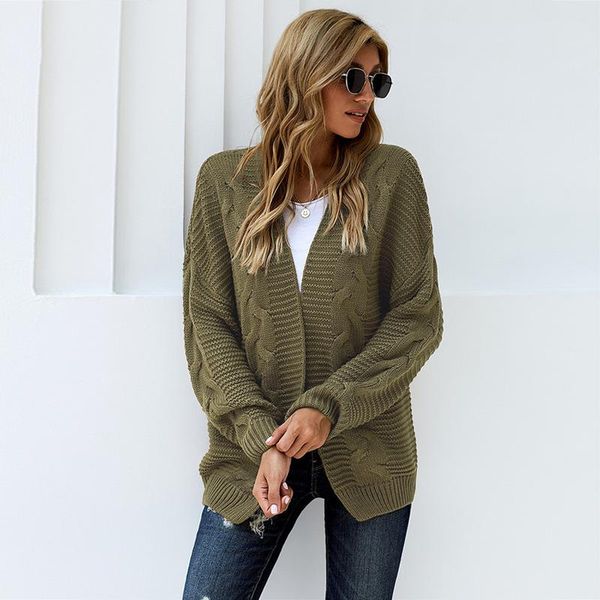 

women's knits & tees sweater women wool fall winter thick warm soft knit open stitch oversized cardigan female loose fashion outerwear, White