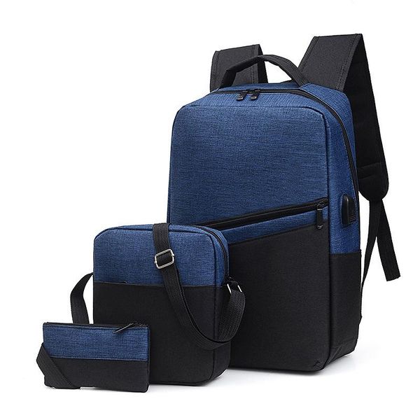 

backpack business three piece usb charging simple fashion bag backpacks