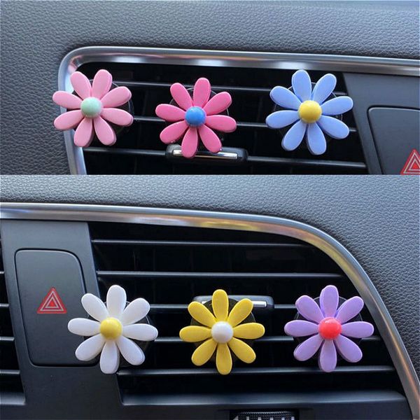 

fashion car air freshener air outlet aromatherapy diffuser clips resin flower essential oil diffuser car decoration accessories