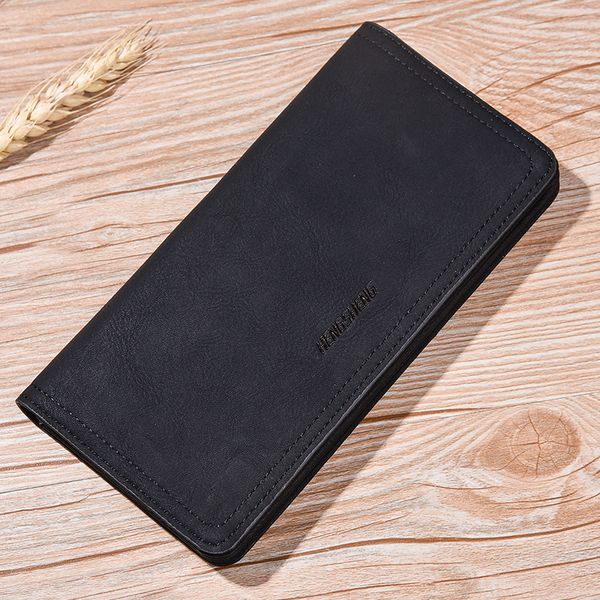 

new men wallets vintage pu nubuck skin long purse retro mens card holder business clutch wallet for man