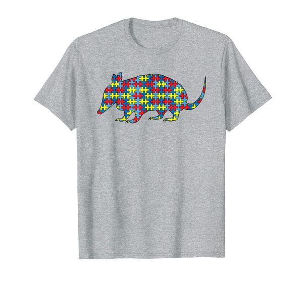 

armadillo autism awareness kids animals puzzle day mom gift t-shirt, White;black