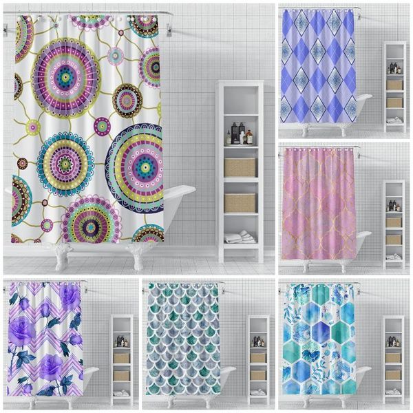 

shower curtains geometric mandala curtain 3d printing waterproof polyester bath curatin with hooks modern home decoration