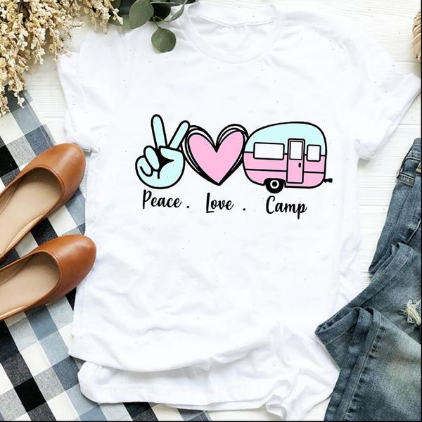 

women womens t shirts lady balloon love camper truck cute 90s style print tee for clothes tshirt female graphic, White