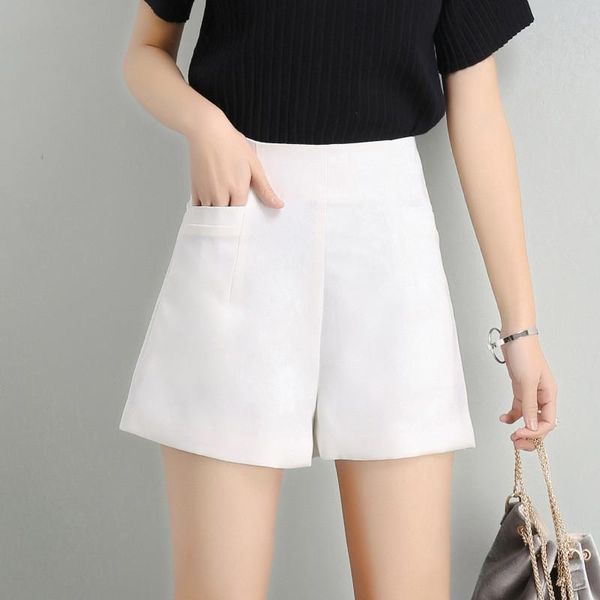 

women's shorts hiawatha high waist wide leg women 2021 summer loose a-line candy color d2828, White;black