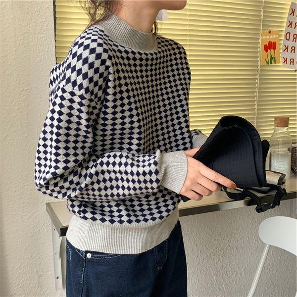 

2021 autumn and winter pullovers women wild fashion casual long sleeve ladies sweaters 6gpm, White;black