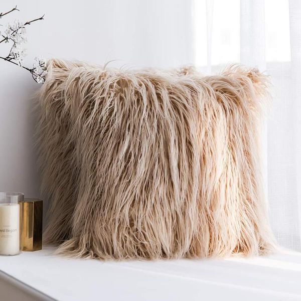

cushion/decorative pillow soft fur plush cushion cover home decor covers living room bedroom sofa decorative pillowcase 45x45cm shaggy fluff