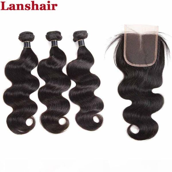 

brazilian hair bundles with closure with 3 bundles straight indian virgin hair weaves indian human hair 4x4 lace closures body wave, Black;brown