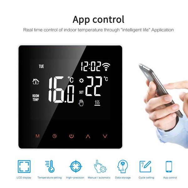 

smart home control thermostat touch key electric floor heating water/gas boiler temperature remote controller voice work for google