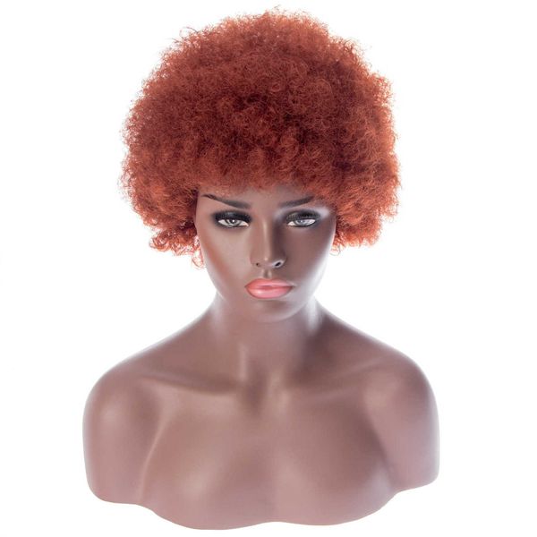 

chemical fiber high temperature silk curl explosive head exotic wig set, Black