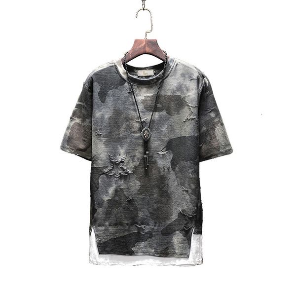 

2021 new arrival tshirt sale collar short release camouflage printing casual cotton brand clothes 3d t shirt hip hop t949, White