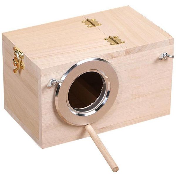 

solid wooden bird feeder budgerigar parrot breeding box nest cage incubator for parakeet love birds cages