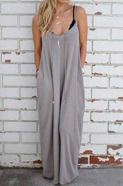 

women's odal loose suspender s long skirt, Black;gray