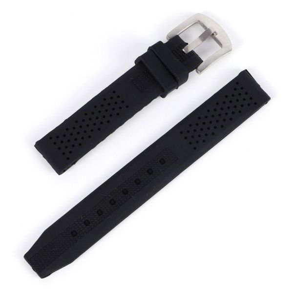 

watch bands 16-24mm breathable silicone strap rubber buckle watchbands sport wrist band kol saati, Black;brown