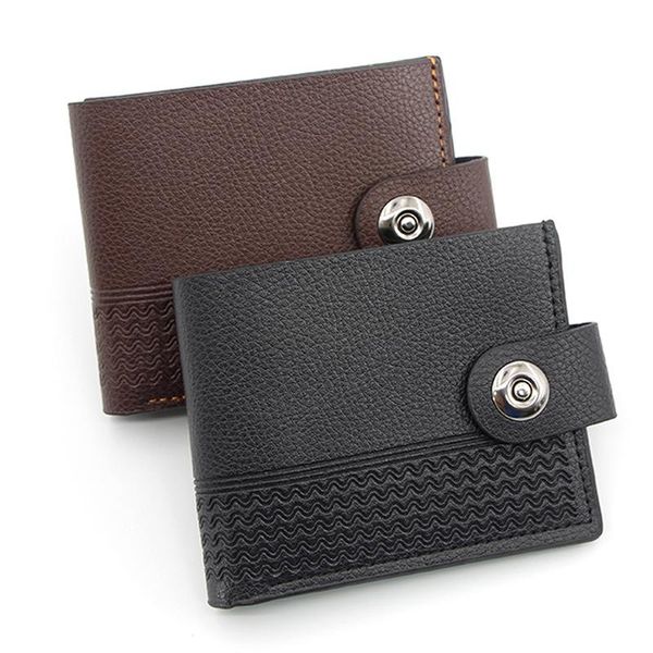 

wallets men's personality wallet short large capacity fashion card bag casual magnetic clasp pu money clip business men, Red;black