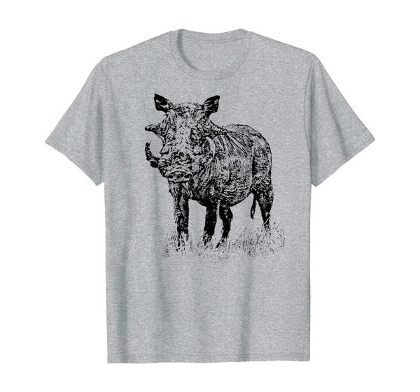 

ugly warthog boar wildlife t-shirt for warthog fans, White;black