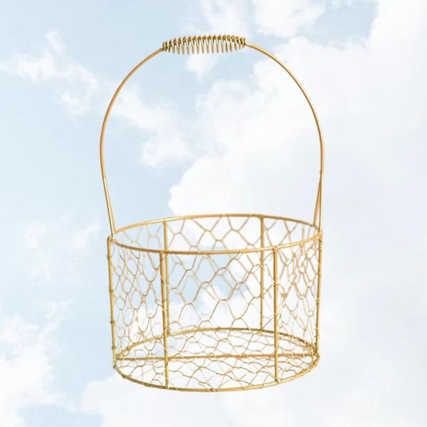 

storage baskets iron basket round flower decorative deskorganizer metal (round)