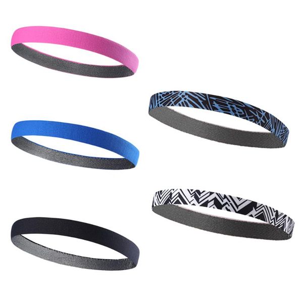 

thin sport headband men women head sweat band run football tennis headscarf silicone anti-slip elastic sweatband hairband, Yellow;black