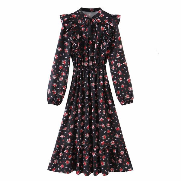 

2021 new 3483 europe and united states' shoulder the lotus leaf long sleeve printing factory direct wholesale es zw9n, Black;gray