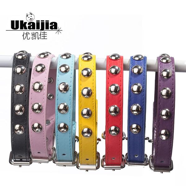 

mushroom rivet pu leather pet collar dog traction rope dog leash pet collar