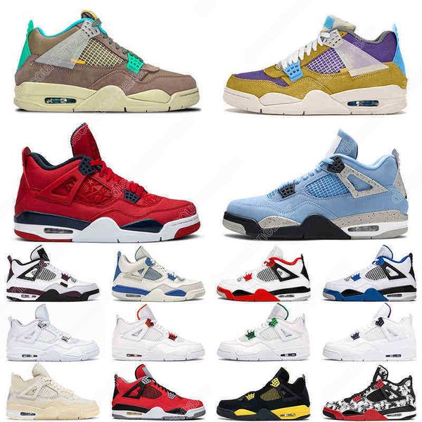 

4 men women basketball shoes 4s desert moss taupe haze black cat white cement university blue mens trainer