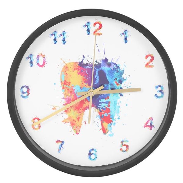 

wall clock large modern living room watercolor tooth wall clock clinic mural