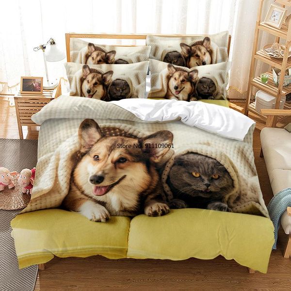 

bedding sets home textiles cute husky set duvet cover 3d digital printing bed linen  size fashion design