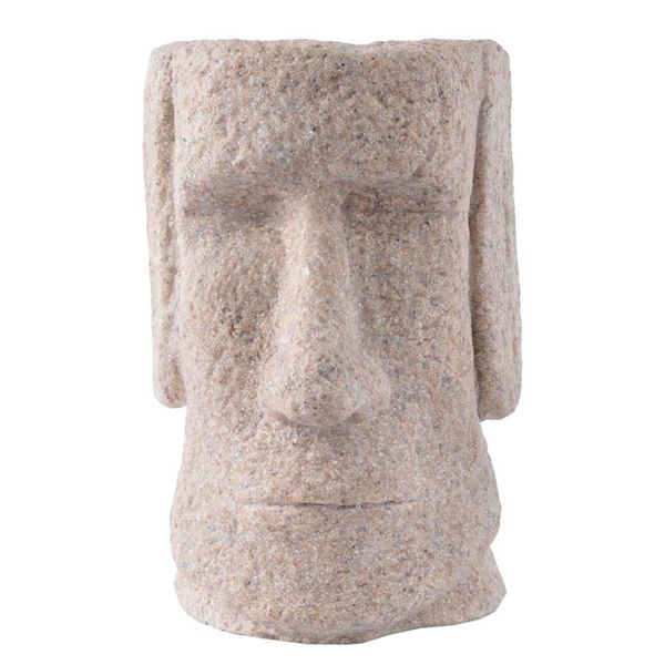 

decorative objects & figurines 10*11*14cm easter island pen holder creative gift sandstone statue miniature figurine office/study/home decor