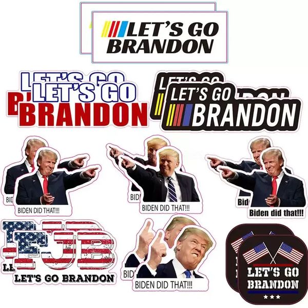 Andiamo Brandon Bandiere Adesivo per auto Trump Prank Biden Adesivi in PVC 2022 FY3364