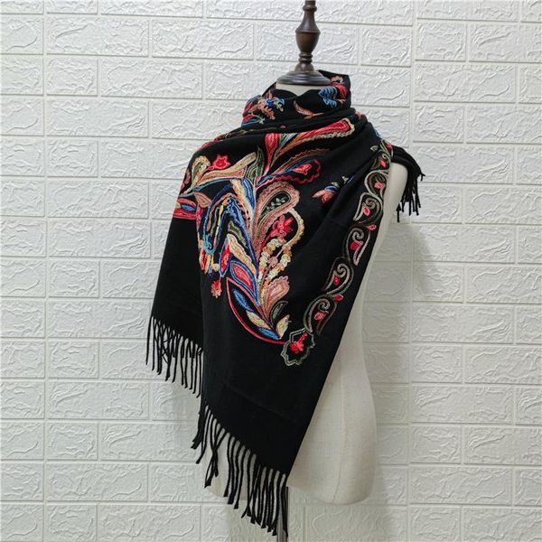 

women thick wrap shawl ladies wool scarf fashion autumn winter warm cashmere scarves tassels, Blue;gray