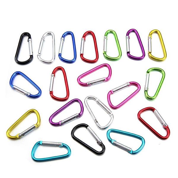 

50pcs aluminum snap carabiner d-ring key chain clip keychain hiking camp mountaineering buckle hook climbing travel acc jlloeu