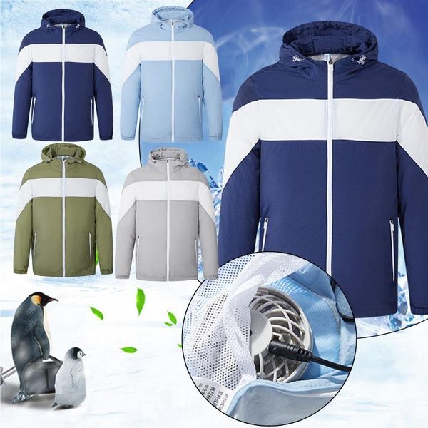 

women's jackets summer cooling fan air conditioning heatstroke outdoor working reflective jacket adjustable usb cable work overalls coa, Black;brown