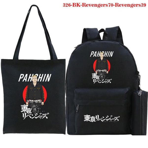 

backpack tokyo revengers 3pcs/set school bags for boys casual backpacks women japanese pencil case shopping bag mochila