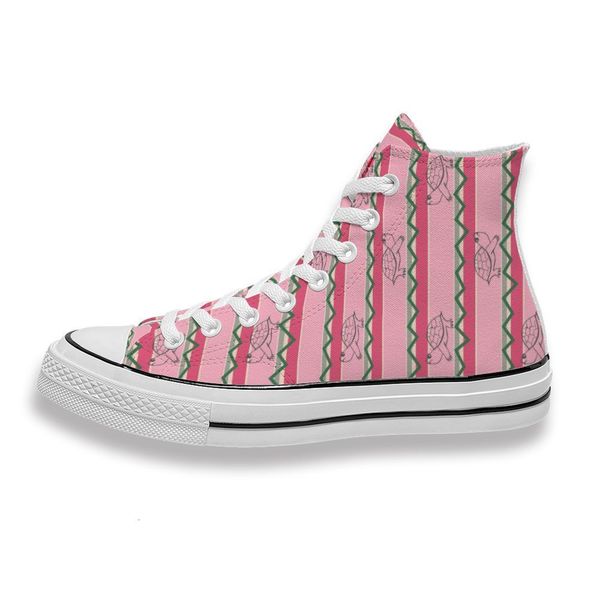

custom printed pink stripe sea turtle sneakers high mens womens running sho skateboard diy trainers canvas casual shoe