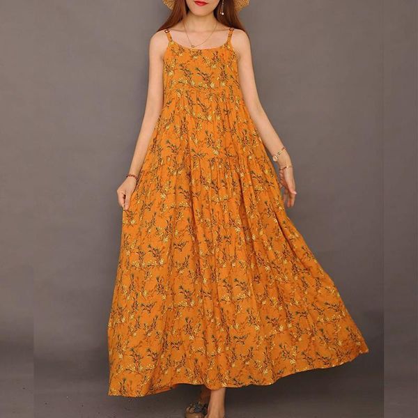 

casual dresses fashion women boho sleeveless maxi long dress ladies sling strapless mid-waist beach floral print loose, Black;gray