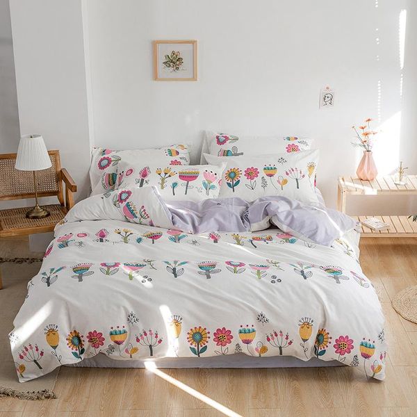 

bedding sets vintage botanical flower print set 100%cotton soft floral duvet cover bed sheet pillowcases twin  king size