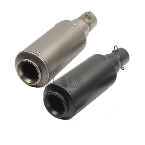 

motorcycle exhaust system 51mm stainless steel modified scooter gy6 slip-on fried street moto pipe for ak with brand stickers