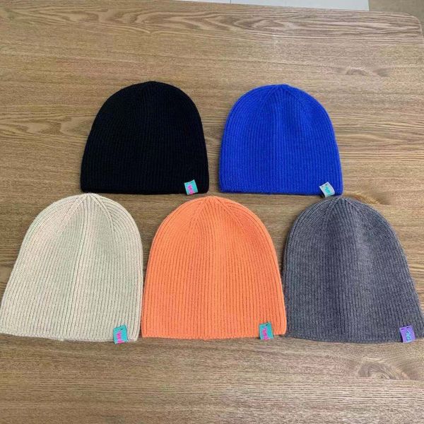 

factory wholesale 50% off knitted hat children's korean fashion autumn and winter new versatile warm ear protection casual letter paste, Blue;gray