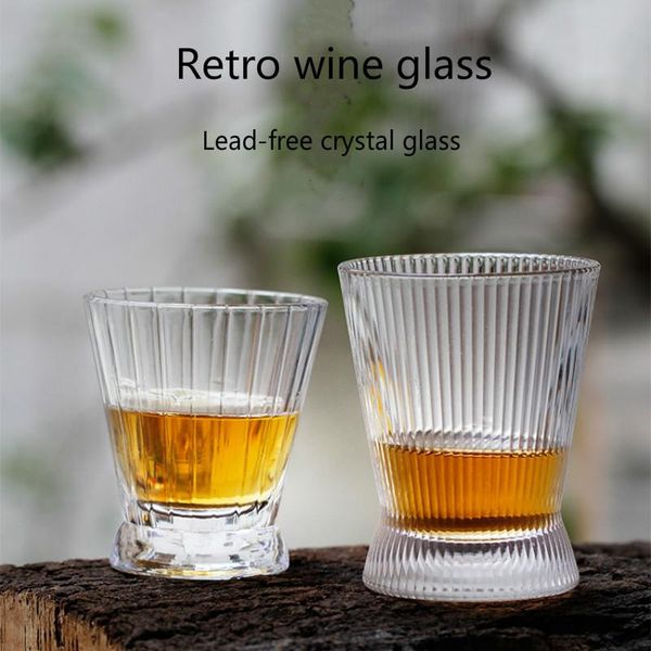 

wine glasses 100-175ml boutique vintage whiskey glass piano with vertical stripes design japan classical s vodka tasting cup