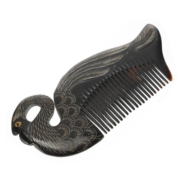 

hair brushes 1pc practical comb portable styling chic ox horn (black), Silver