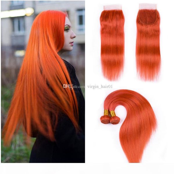 

orange lace closure with bundles orange human hair weaves with lace closure straight weaves with lace closure straight human hair bundles, Black;brown