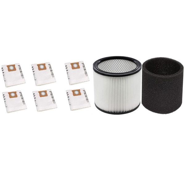 

vacuum cleaners 6 pcs universal dry vac dust bag & 2 foam sleeve filter