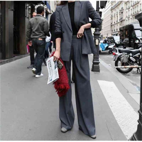 

women's two piece pants fashion pants suit women spring gray business + wide leg two-piece size -5xl 45-105kg pahj, White