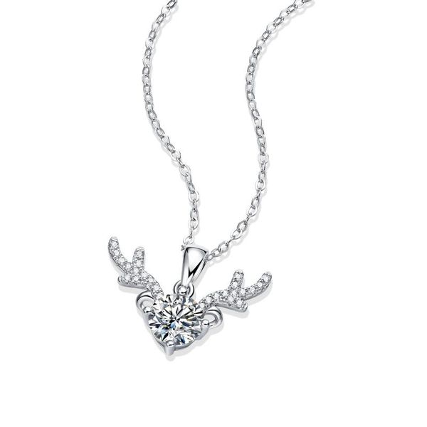 

chains 925 sterling silver necklace passed diamond test perfect cut moissanite 1ct angel pendant fashion jewelry