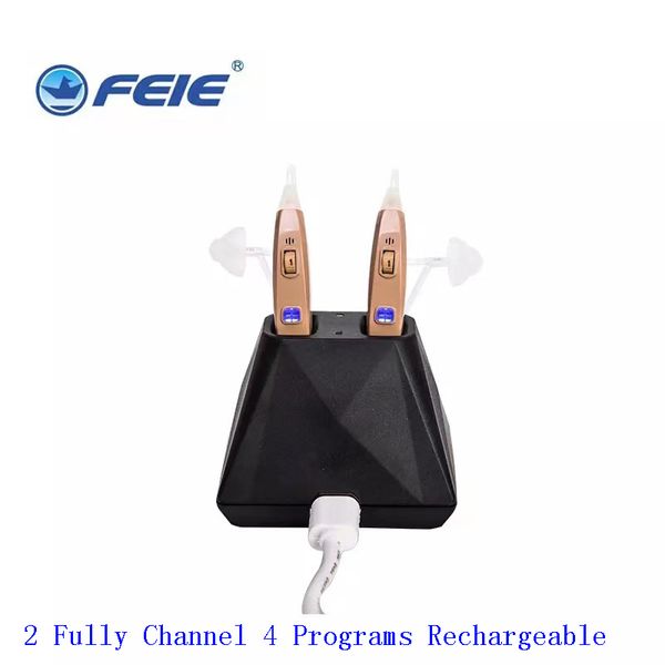 

my-201s rechargeable ear hearing aid double headphone amplifier 2 channel digital hearing aids ear behind the ear for deaf eldescouts