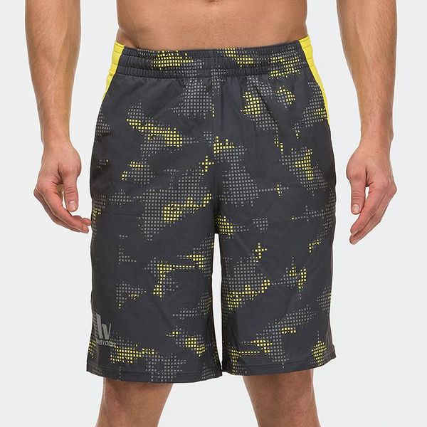 

men shorts fitness exercise boxer shorts loose quick dry, White;black