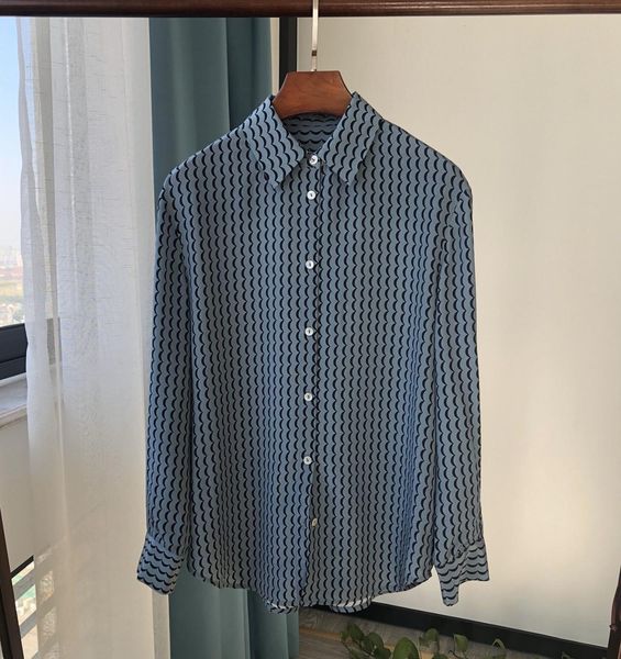 

new women silk crescent print blouse lady 2021 early spring single-breasted shirt female casual blouses 2vlr, Black