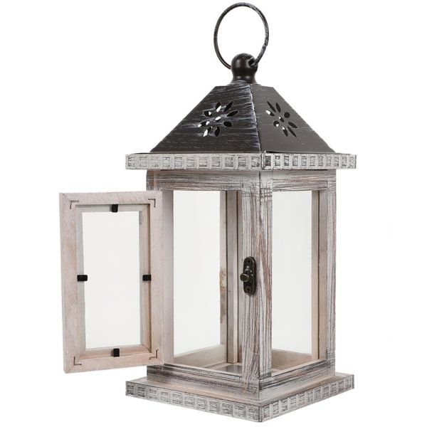 

candle holders 1pc nordic style holder wooden wind lantern stand desk lamp