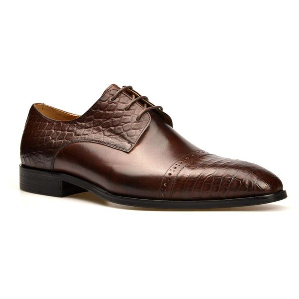 

dress shoes derby formal office men fashion genuine leather shoe original business designer for man, Black