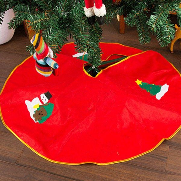 

christmas decorations tree skirt 90cm non-woven applique apron decoration ball