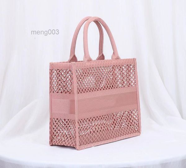 

original style book tote black blue mesh embroidery shopping bag openwork handbag original canvas tote big capacity trip handbag bookbags